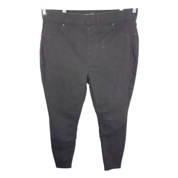 Terra Sky Plus Size 1X Skinny Jeans 16W 18W Jeggings Black Pull On‎ Stretch 466 - Picture 1 of 8
